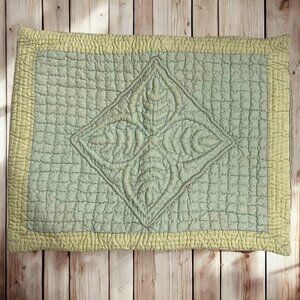 Eddie Bauer Quilted Cotton Rustic Pillow Sham Green Striped & Patterned Accent‎